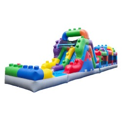Block Party 42’ Obstacle Course with Water Slide